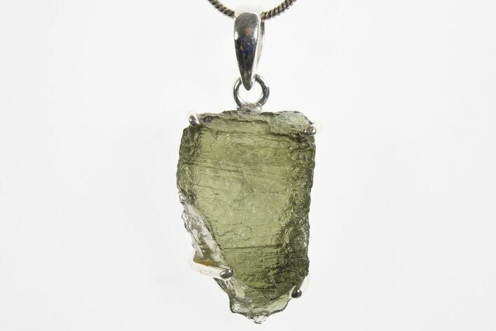 Green Moldavite Tektite Pendant ( g) - Czech Republic #329421
